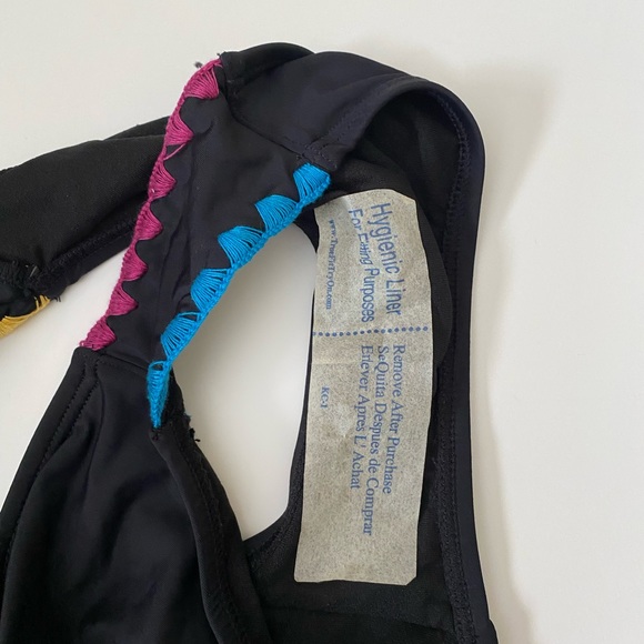 Lucky Brand bikini bottoms black crochet detail swimsuit Hipster bathing M - Picture 11 of 11